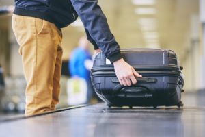 Suitcase on baggage claim